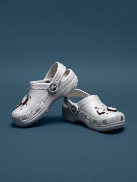 Crocs - Toddler Classic Glitter Clog Crocs - Børn (19-28) - Silver Glitter