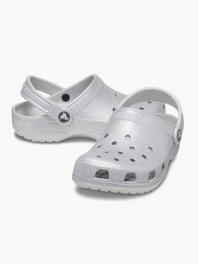 Crocs - Kids Classic Glitter Clog Crocs - Børn (28-35) - Silver Glitter