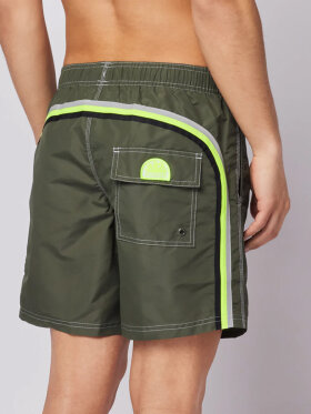 Sundek - Men's Iconic Stretch Waist Mid-Length Badeshorts - Herre - Army Green