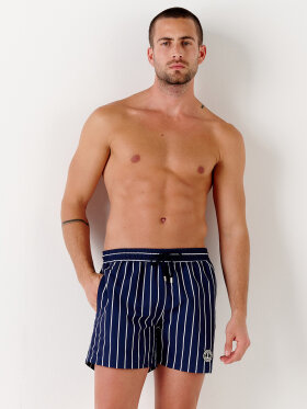 Europann - Men's Sid Striped Badeshorts - Herre - Marine