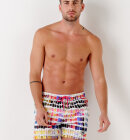 Europann - Men's Borneo Multi Fushia Pantone Print Badeshorts - Herre - Multi