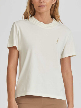 Lightning Bolt - Women's Knitted Collar T-shirt - Dame - Off White