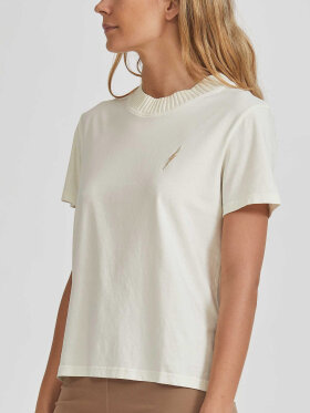 Lightning Bolt - Women's Knitted Collar T-shirt - Dame - Off White