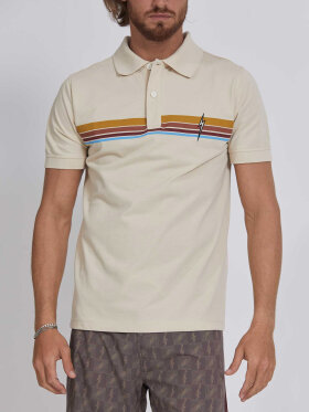 Lightning Bolt - Men's Striped Polo T-shirt - Herre - Fog (Beige)