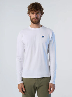 North Sails - Men's Long-sleeved T-shirt with logo patch - Herre - White