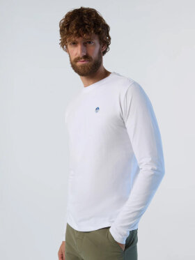 North Sails - Men's Long-sleeved T-shirt with logo patch - Herre - White