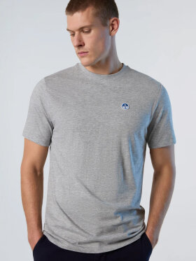 North Sails - Men's T-shirt With Patch - Herre - Grey Melange