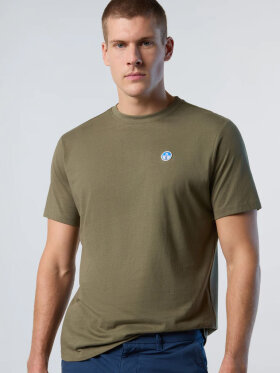 North Sails - Men's T-shirt With Patch - Herre - Dusty Olive