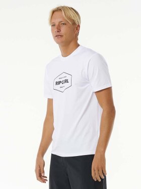Rip Curl - Men's Stapler UPF 50+ Short Sleeve UV T-shirt - Herre - White