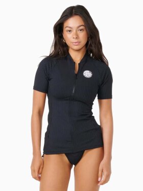 Rip Curl - Women's Premium 1/4 Zip UPF 50 S/S UV trøje - Dame - Black