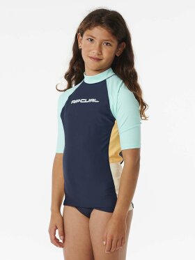 Rip Curl - Kids Block Party Short Sleeve UPF 50+ UV trøje - Børn - Navy