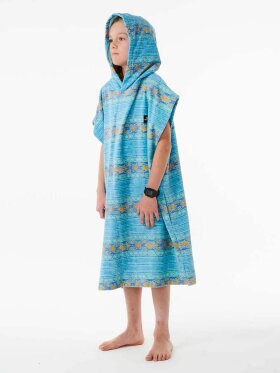 Rip Curl - Junior Printed Hooded Surf Poncho - Børn - Light Aqua 