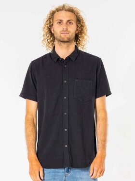 Rip Curl - Men's Washed Short Sleeve Skjorte - Herre - Washed Black 