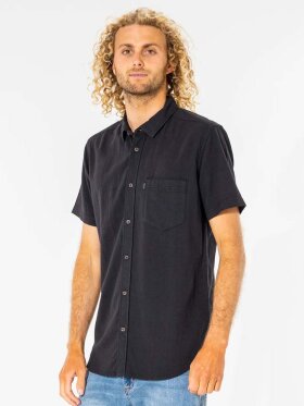 Rip Curl - Men's Washed Short Sleeve Skjorte - Herre - Washed Black 