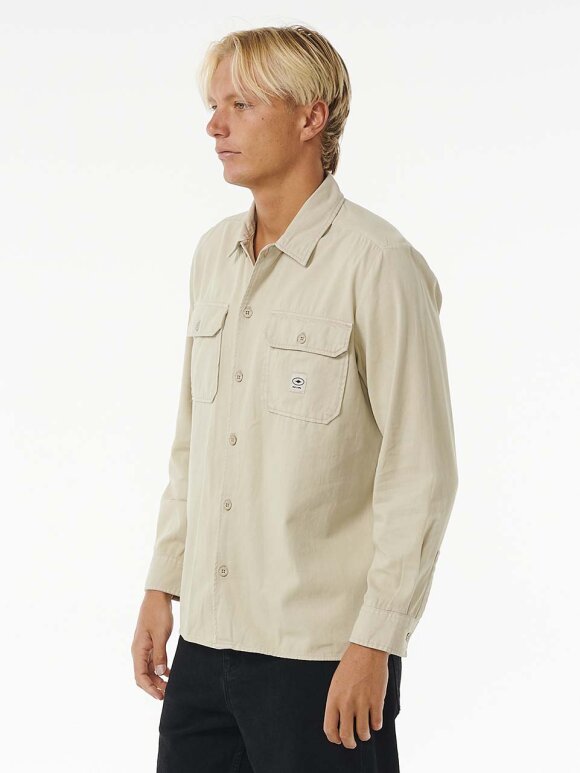 Rip Curl - Men's Quality Surf Products L/S Skjorte - Herre - Vintage White