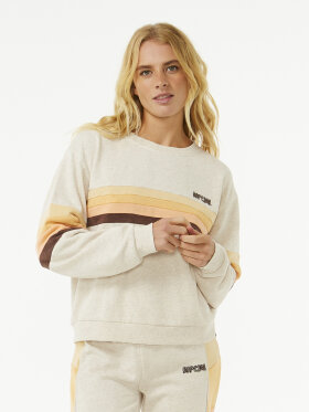 Rip Curl - Women's Surf Revival Panelled Crew Sweater - Dame - Oatmeal Marle