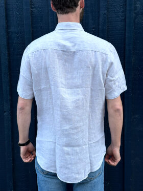 North Sails - Men's Short Sleeve Spread Colla Hør Skjorte - Herre - Dove