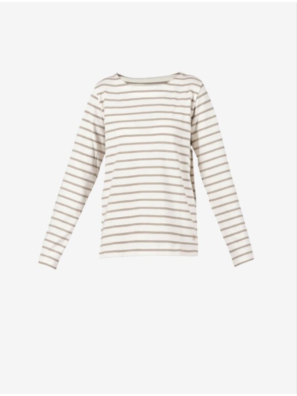 Blue Sportswear - Donna Striped Tee - Dame - Ecru/Khaki