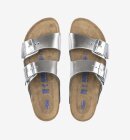 Birkenstock - Arizona blød fodseng - Naturlæder - Metallic Silver