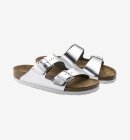 Birkenstock - Arizona blød fodseng - Naturlæder - Metallic Silver