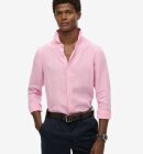 Superdry - Vacation L/S Linen Shirt - Men - Coastal Pink