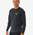 Rip Curl - Stack UV Long Sleeve Rash Guard - Herre - Black Marle