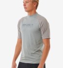Rip Curl - Shock UV Short Sleeve Rash Vest - Herre - Light Grey Marle