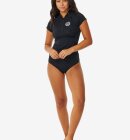 Rip Curl - Classic Surf Cap Sleeve Rashvest - Dame - Black