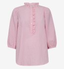 Freequent - Rolly - Stribet Bluse til damer - Fuchsia Pink/White