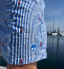 North Sails - Striped seersucker swim shorts - Mænd - Navy/Boat