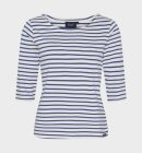 Sea Ranch - Marina - Bluse med 3/4 æmer til damer - White/Monaco Blue