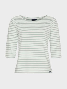 Sea Ranch - Marina - Bluse med 3/4 æmer til damer - White/Pastel Green 