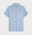 Freequent - Lava - skjorte m/korte ærmer til damer - Chambray Blue
