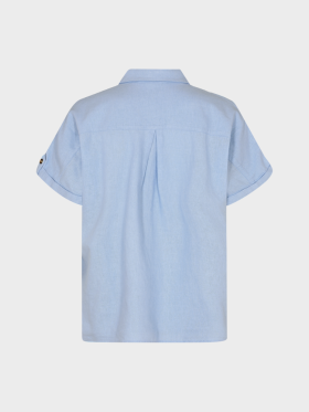 Freequent - Lava - skjorte m/korte ærmer til damer - Chambray Blue
