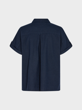 Freequent - Lava - skjorte m/korte ærmer til damer - Navy Blazer