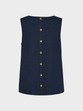 Freequent - Lava - hørtop til damer - Navy Blazer