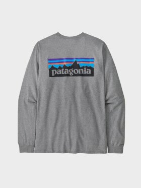 Patagonia - Long Sleeved P-6 Logo Responsibili-Tee - Mens - Gravel Heather