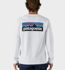 Patagonia - Long Sleeved P-6 Logo Responsibili-Tee - Mens - Gravel Heather