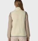 Patagonia - Women's Retro Pile Fleece Vest - Dame - Natural w/Ellwood Green