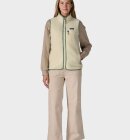 Patagonia - Women's Retro Pile Fleece Vest - Dame - Natural w/Ellwood Green