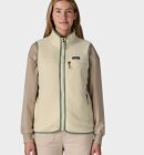 Patagonia - Women's Retro Pile Fleece Vest - Dame - Natural w/Ellwood Green