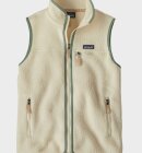 Patagonia - Women's Retro Pile Fleece Vest - Dame - Natural w/Ellwood Green