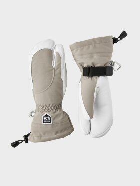 Hestra - Female Heli 3-finger Skihandsker - Dame - Khaki/Off White