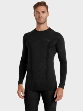 Falke - Long-sleeve Wool Tech Skiundertrøje - Herre - Sort