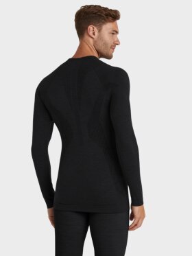 Falke - Long-sleeve Wool Tech Skiundertrøje - Herre - Sort