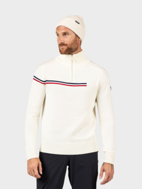 Rossignol - Odysseus Halfzip Merino Strik - Mænd - Nature White