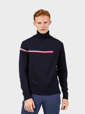 Rossignol - Odysseus Halfzip Merino Strik - Mænd - Dark Navy