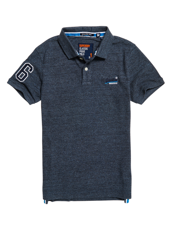 Superdry - SUPERDRY CLASSIC PIQUE | CHARCOAL GRINDLE