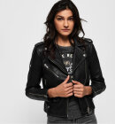 Superdry - SUPERDRY RYLEE LEATHER BIKER JACKET TIL DAMER | BLACK